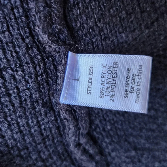 Sugar Rain Black Button Front Long  Cardigan Sweater Soft Acrylic Sz L - Picture 7 of 11